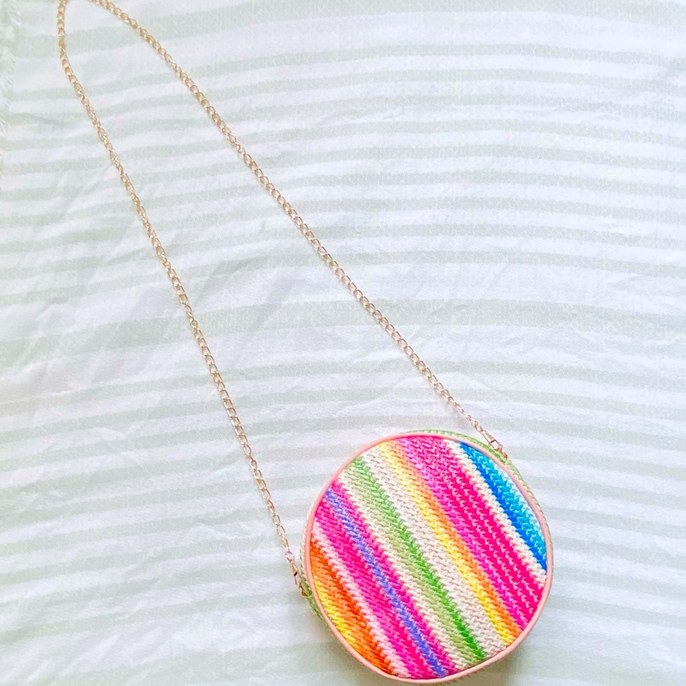 Rainbow Striped Crossbody Purse